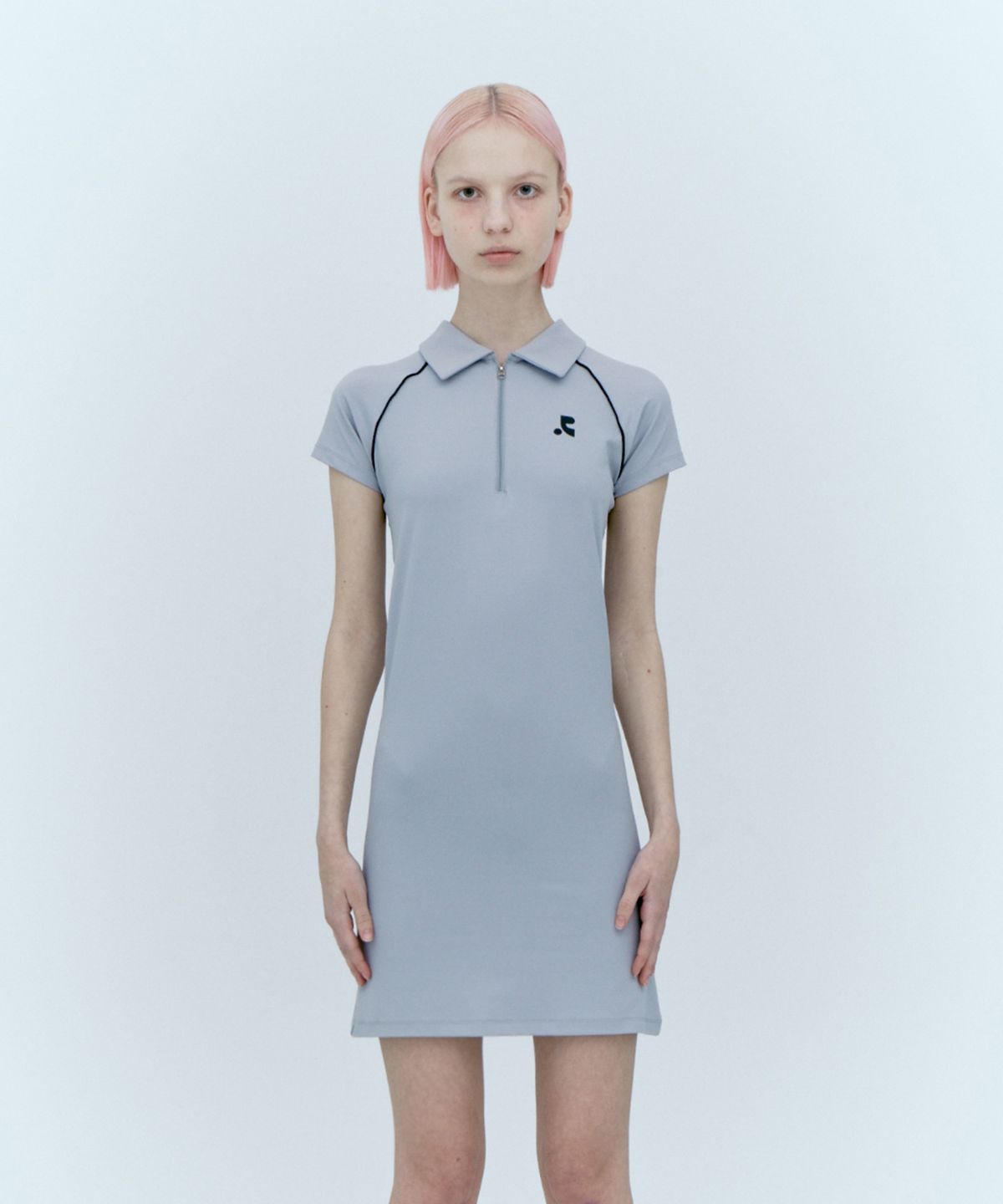레스트앤레크레이션(REST&RECREATION) COLLAR ZIP-UP DRESS - GREY