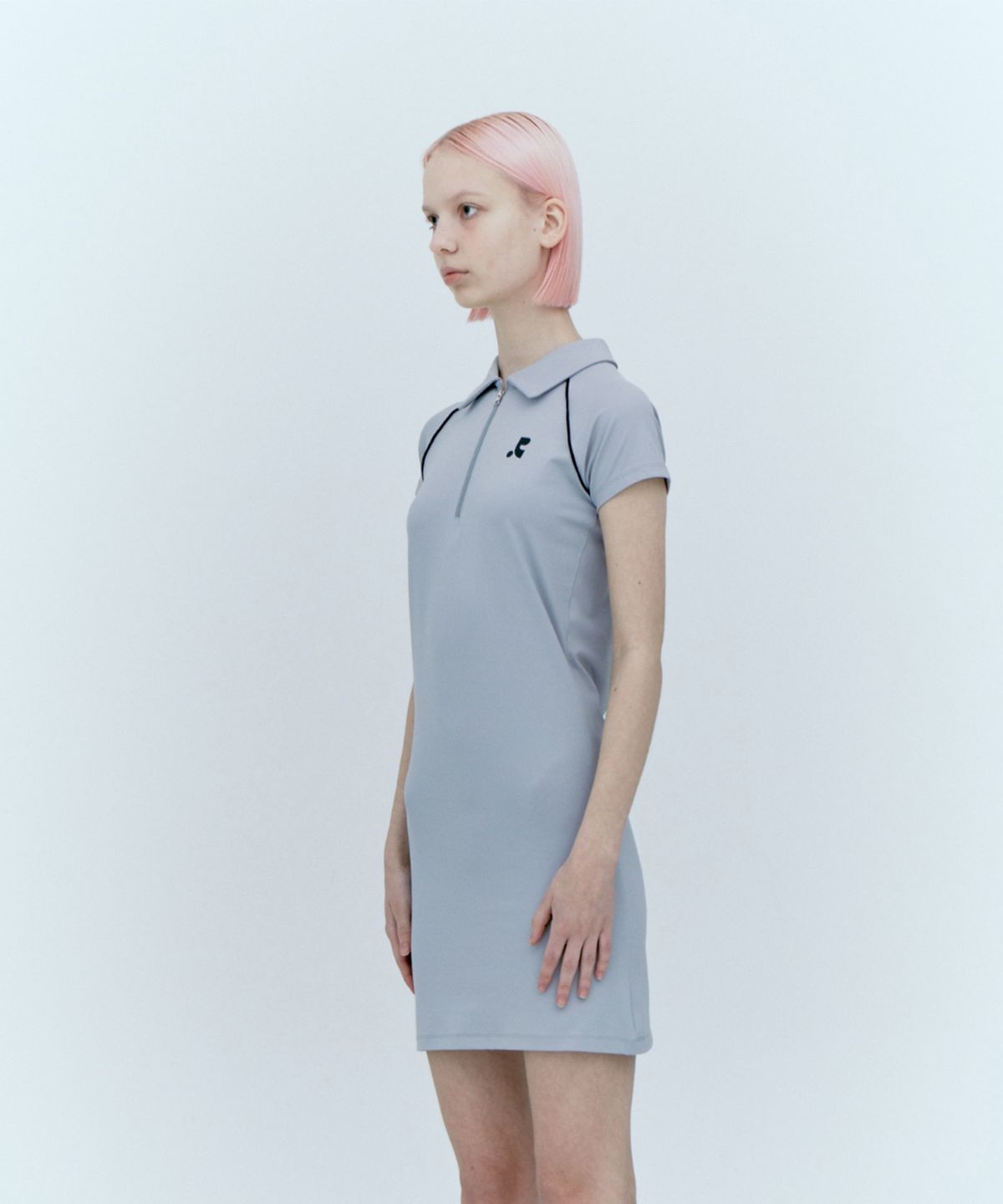레스트앤레크레이션(REST&RECREATION) COLLAR ZIP-UP DRESS - GREY