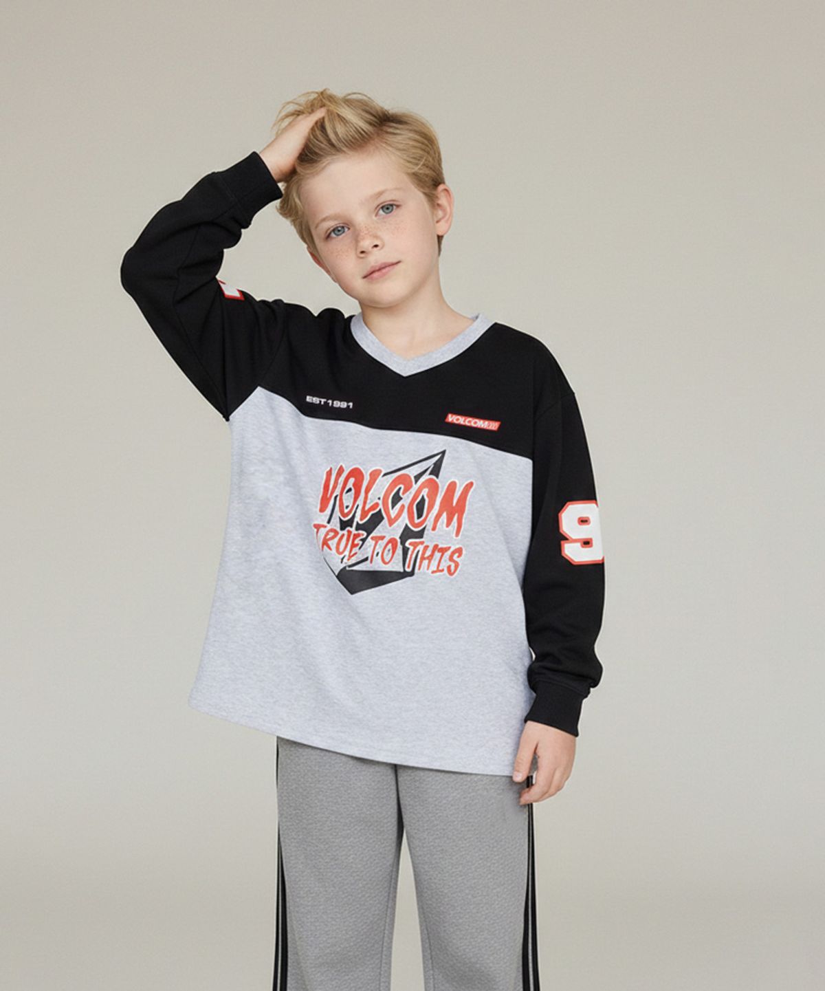볼컴 키즈(VOLCOM KIDS) 컬러블럭 티셔츠 D6S006