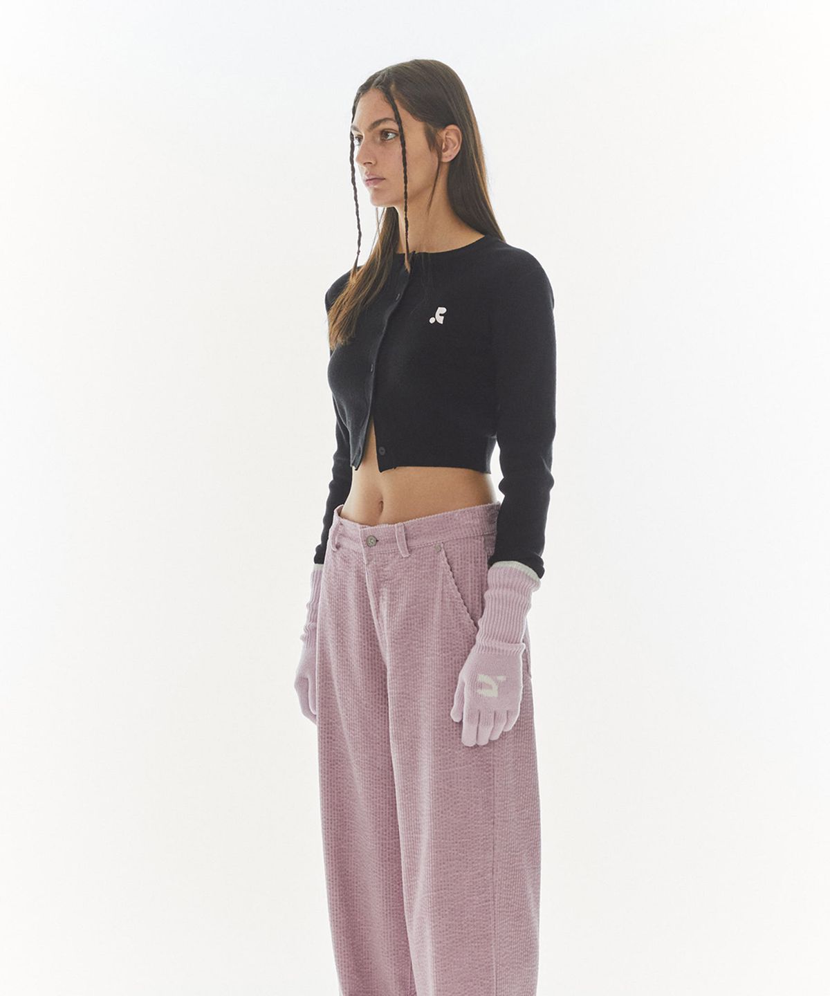 레스트앤레크레이션(REST&RECREATION) CROPPED KNIT CARDIGAN - BLACK