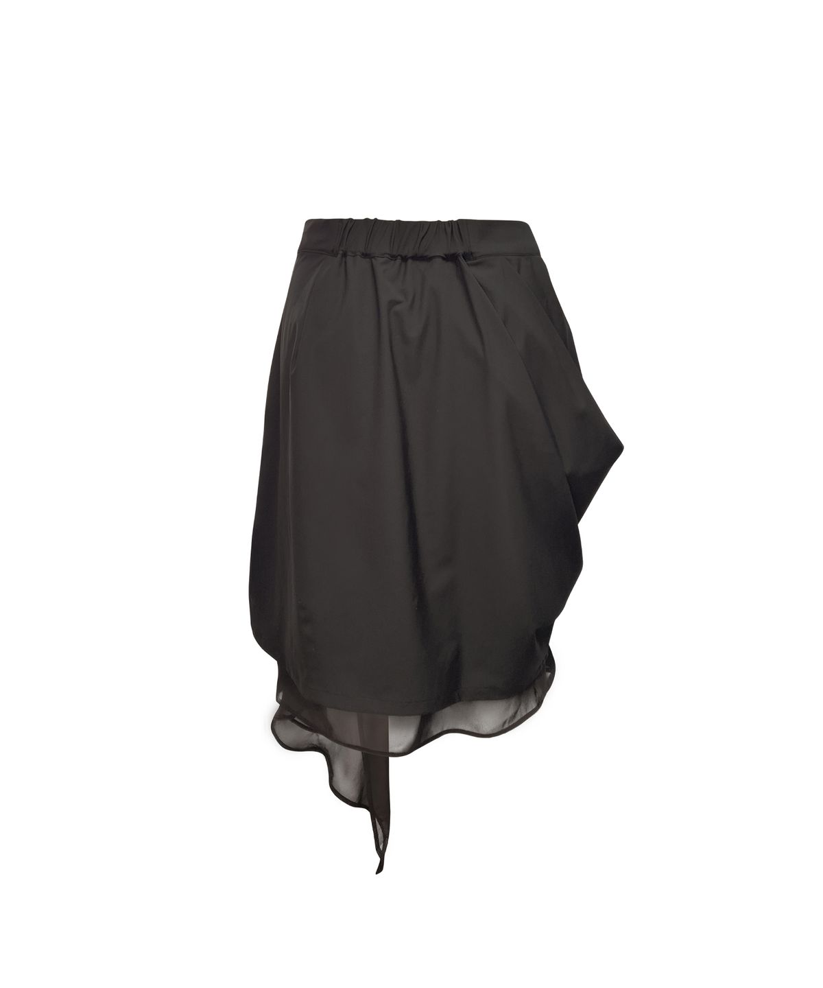 정도(JUNGDO) DRAPING LAYERS SKIRT . DARK BROWN