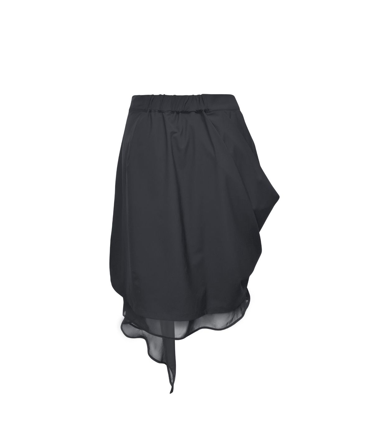 정도(JUNGDO) DRAPING LAYERS SKIRT . COOL BLACK