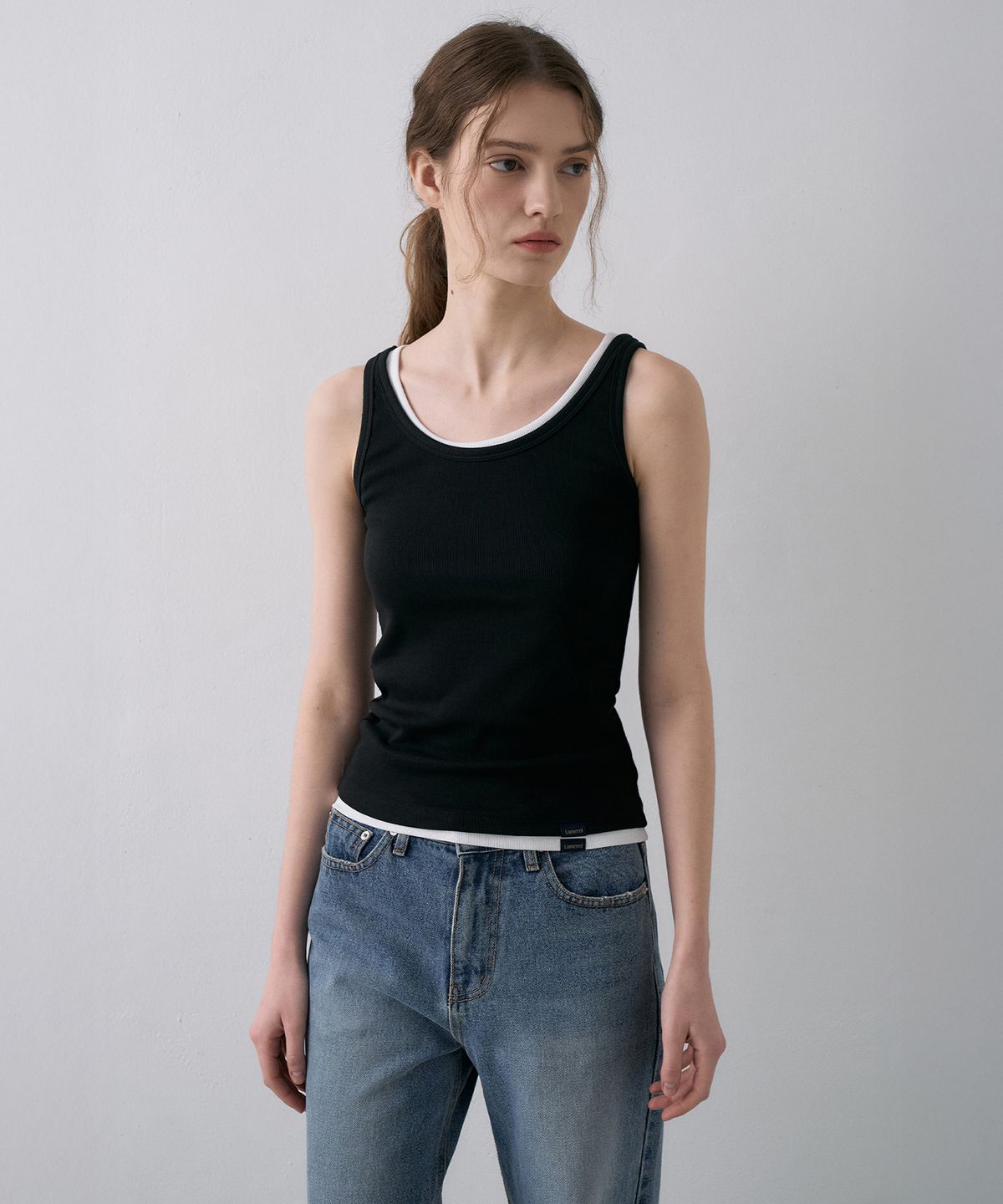 라메레이(LAMEREI) Cotton Lip Tank Top[LMBFSPTT616]-4color