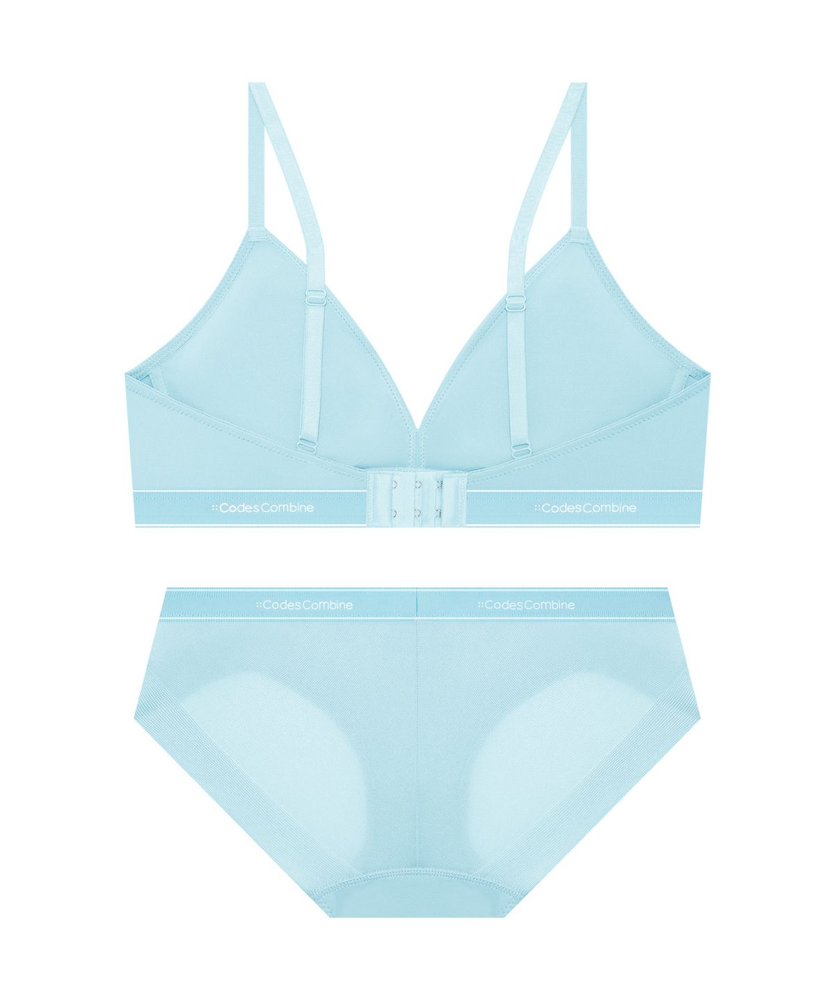 코데즈컴바인 이너웨어(CODES COMBINE INNERWEAR) 미니멀 에어로쿨 브라렛 햄팬티 세트_스카이블루