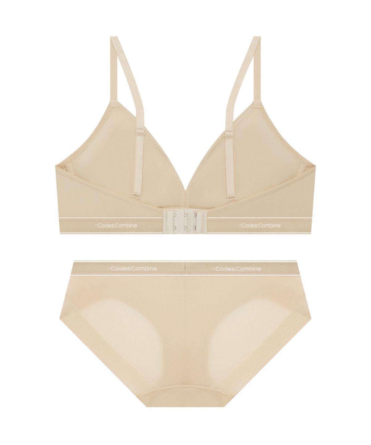 코데즈컴바인 이너웨어(CODES COMBINE INNERWEAR) 미니멀 에어로쿨 브라렛 햄팬티 세트_스킨