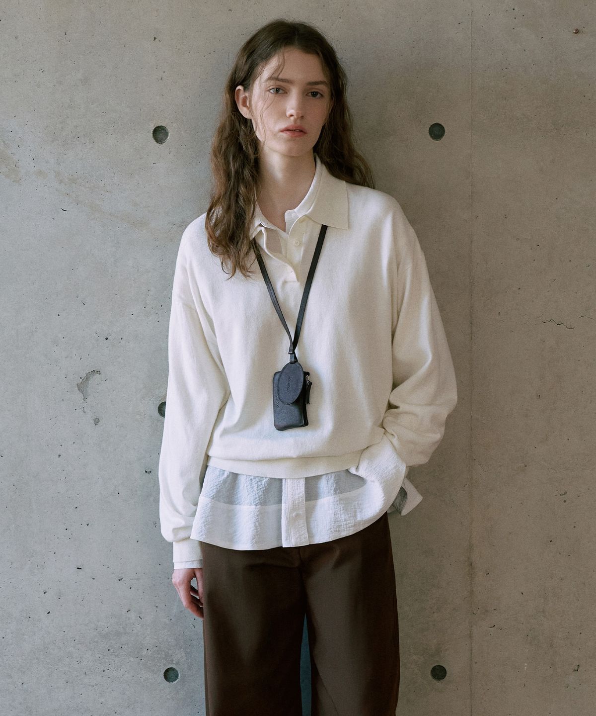 라메레이(LAMEREI) Silk Wool Loose Fit Collar Knit[LMBFSPKN302]-2color