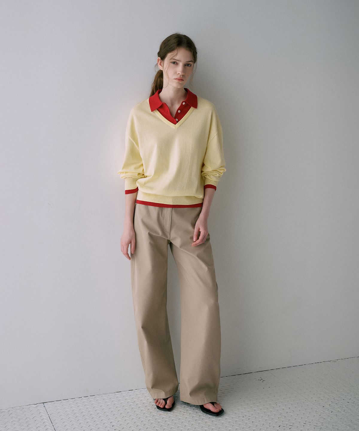 라메레이(LAMEREI) V-Neck Collar Layered Knit[LMBFSPKN304]-3color