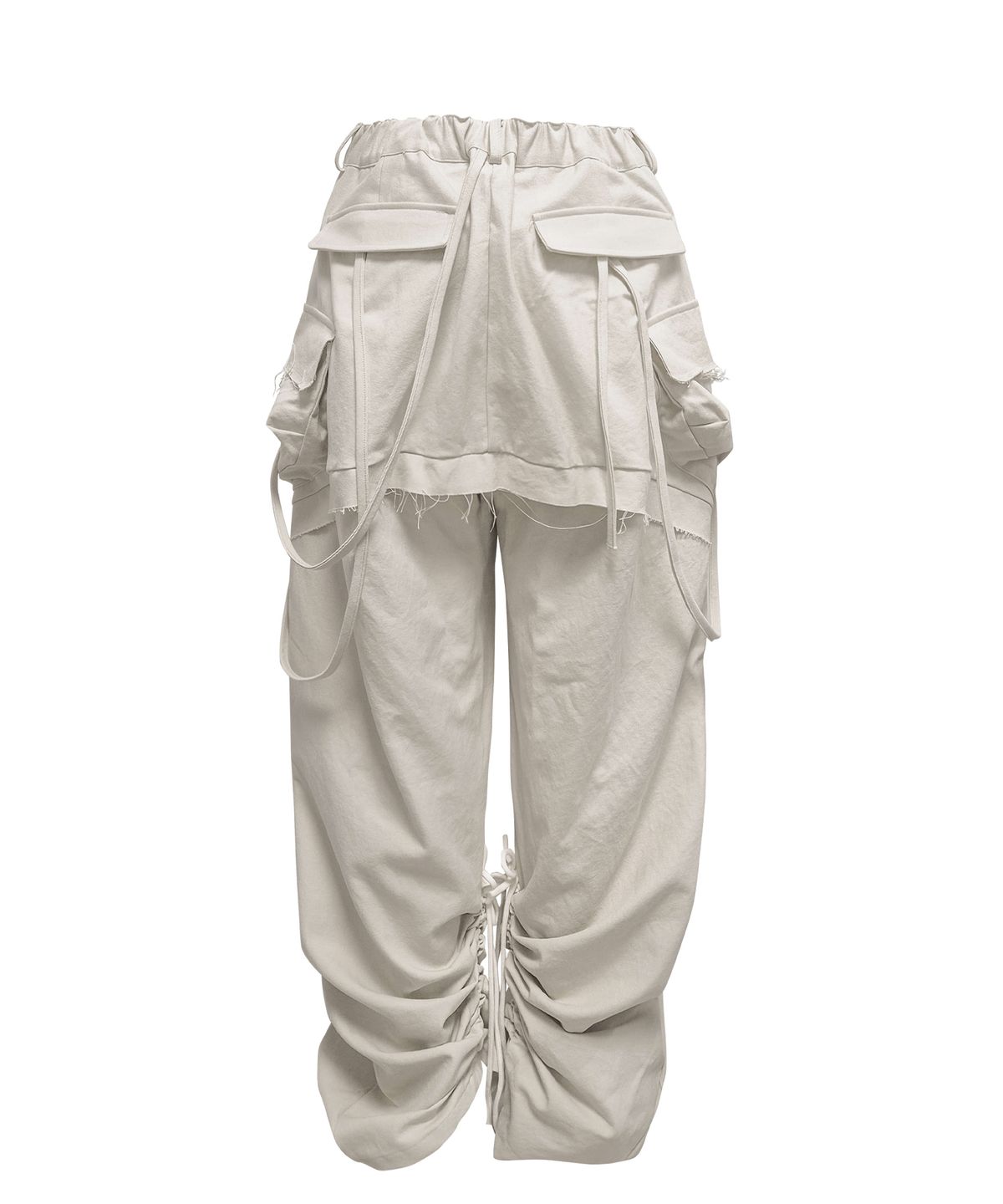 정도(JUNGDO) CUT OUT STRING CARGO PANTS . DIRTY BEIGE