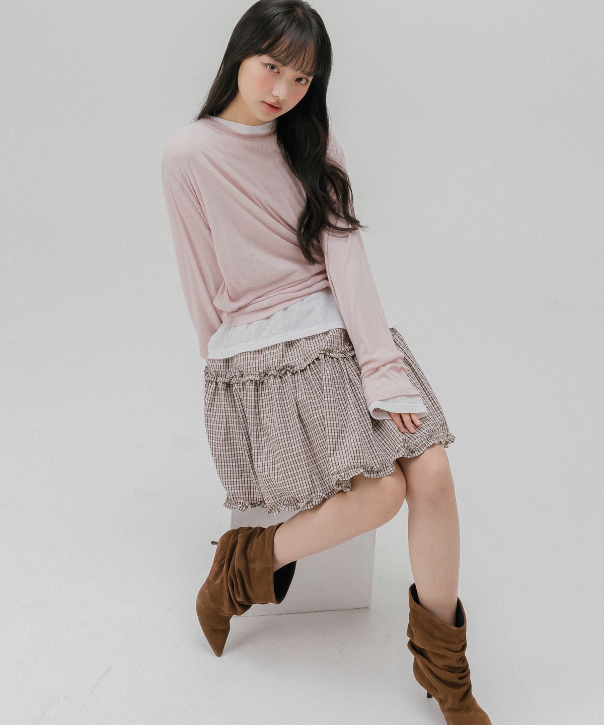 멜로토리(MELLOTORY) 시스루 립 티셔츠 (3color)