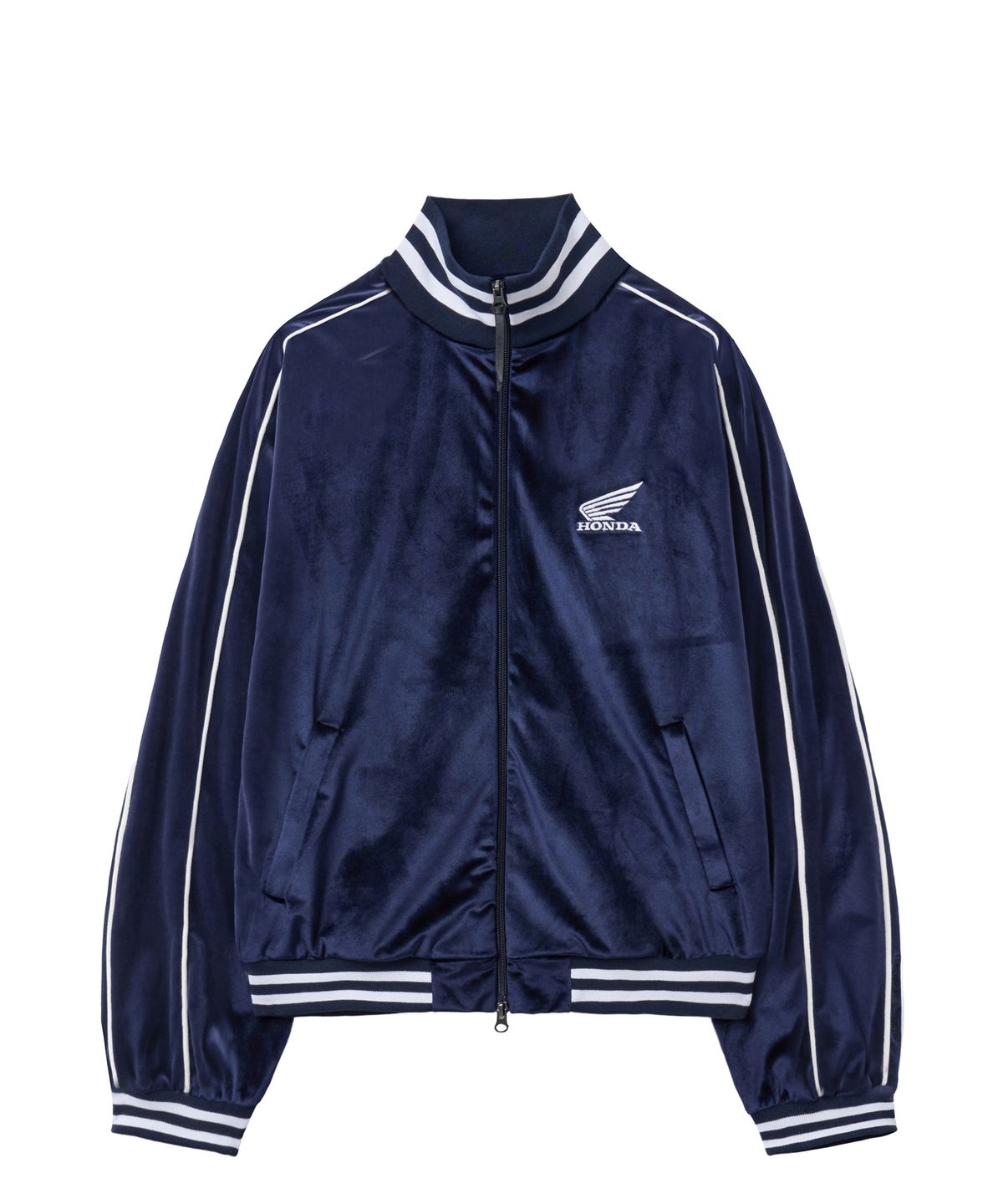 핍스 모터사이클(PHYPS MOTORCYCLE) Velvet Track Jacket Navy