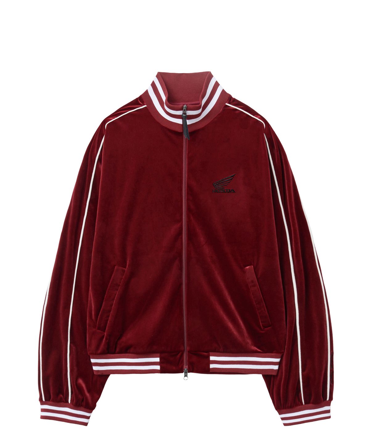 핍스 모터사이클(PHYPS MOTORCYCLE) Velvet Track Jacket Burgundy