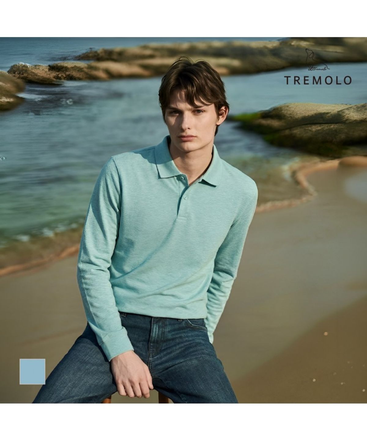 트레몰로(TREMOLO) 요꼬에리 솔리드 티셔츠_TRHAL5SC521