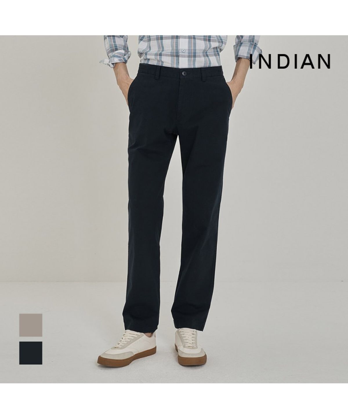 인디안(INDIAN) 면혼방 워싱 팬츠_MIVDL6S1371