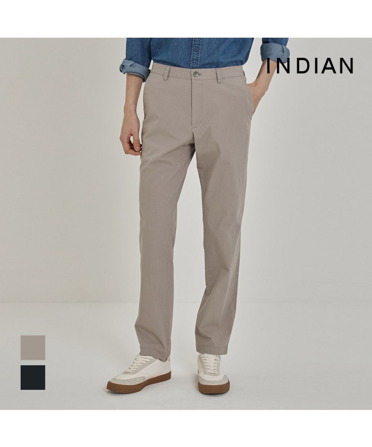 인디안(INDIAN) 면혼방 워싱 팬츠_MIVDL6S1371