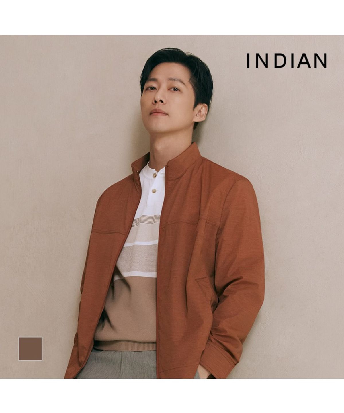 인디안(INDIAN) 한기장 패턴 헨리넥 니트_MITBR6M3146