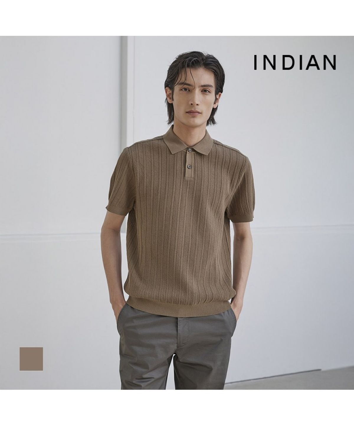 인디안(INDIAN) [26 신상] 입체 조직 폴로 니트_MIUBS6M2396