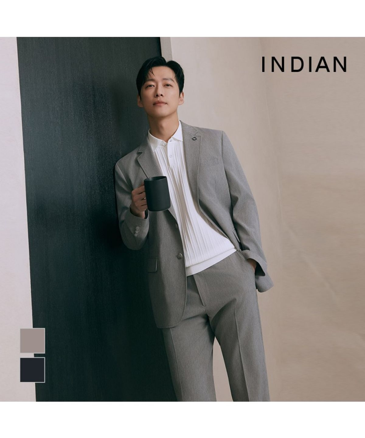 인디안(INDIAN) 투톤 솔리드 팬츠_MIUDL6M2471
