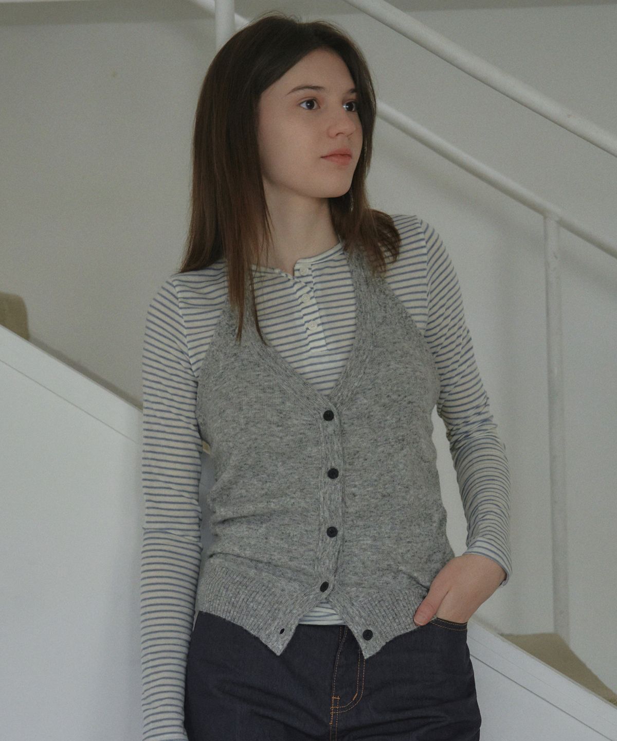 엘리오티(ELLIOTI) Zenia Wool Tencel Stripe Ts_4Color