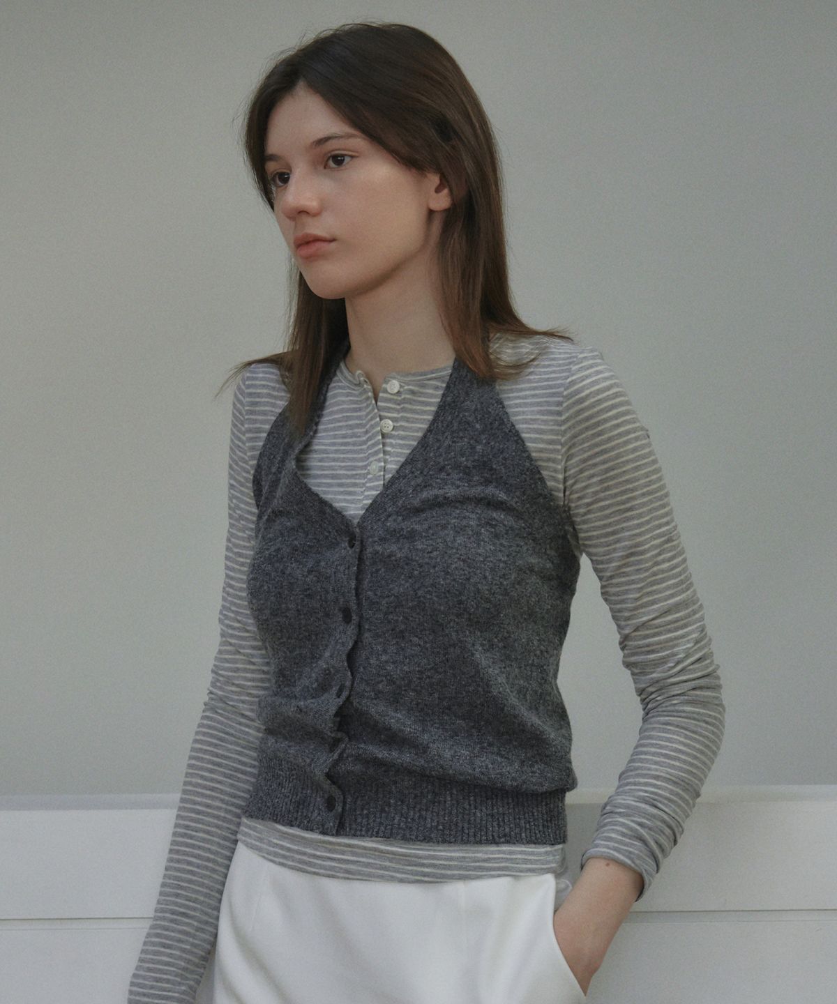 엘리오티(ELLIOTI) Zenia Wool Tencel Stripe Ts_4Color