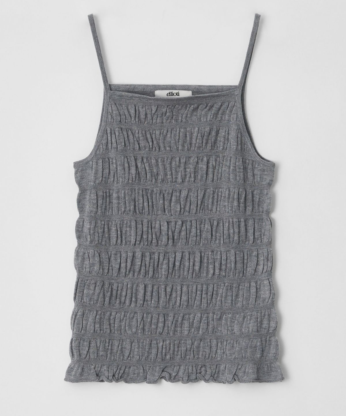 엘리오티(ELLIOTI) Nella Shirring Knit Cami Top_3Color
