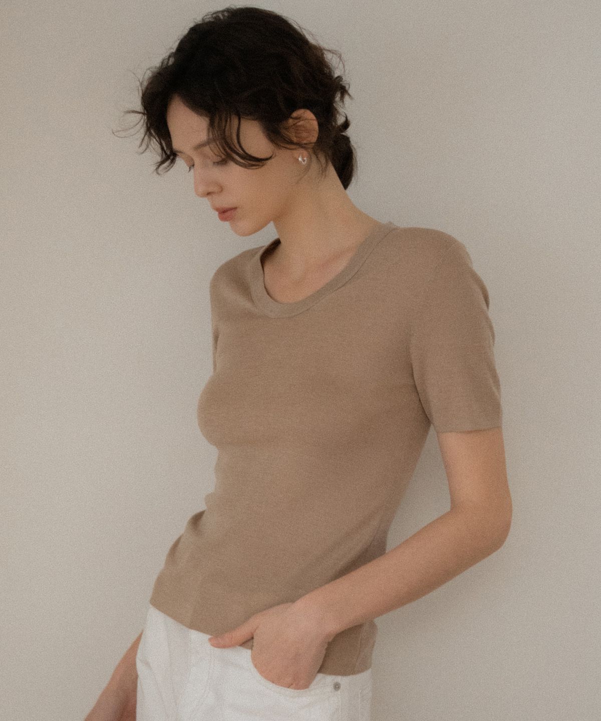 엘리오티(ELLIOTI) Thena Summer Wool Half Knit Ts_4Color