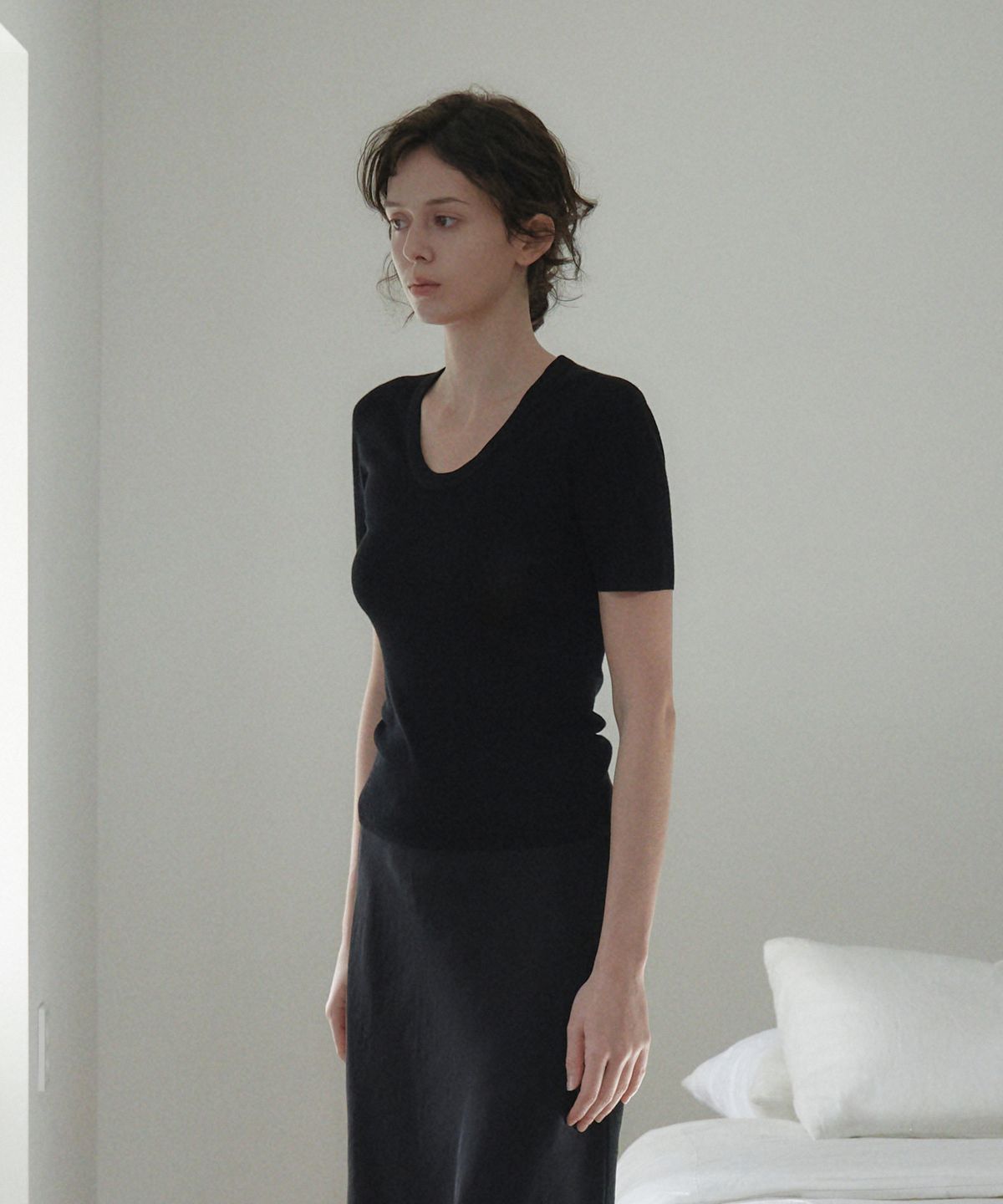 엘리오티(ELLIOTI) Thena Summer Wool Half Knit Ts_4Color