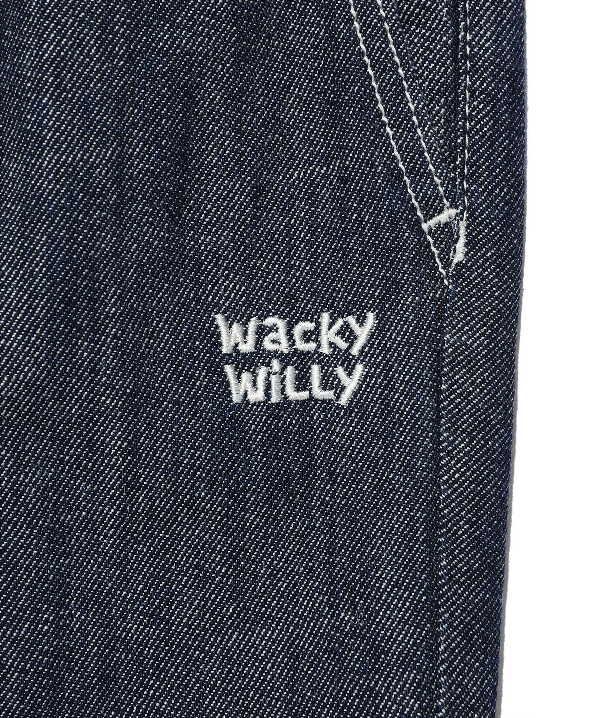 와키윌리(WACKY WILLY) 이지 데님 스트레이트 카고 팬츠 인디고