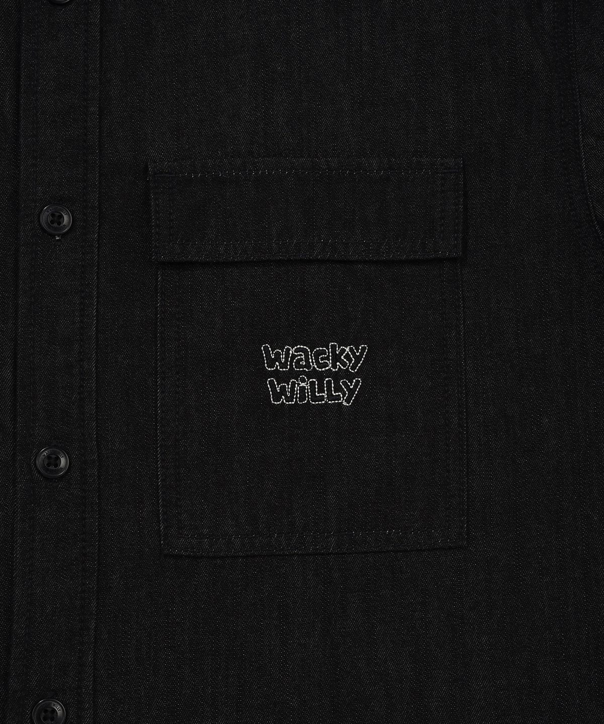 와키윌리(WACKY WILLY) [26SS] 이지 데님 반팔셔츠 블랙