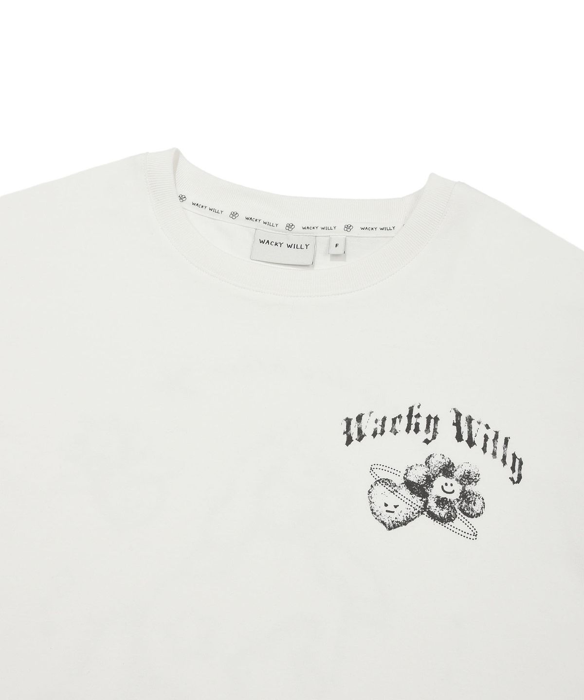 와키윌리(WACKY WILLY) 우먼스 그래픽 롱슬리브 화이트