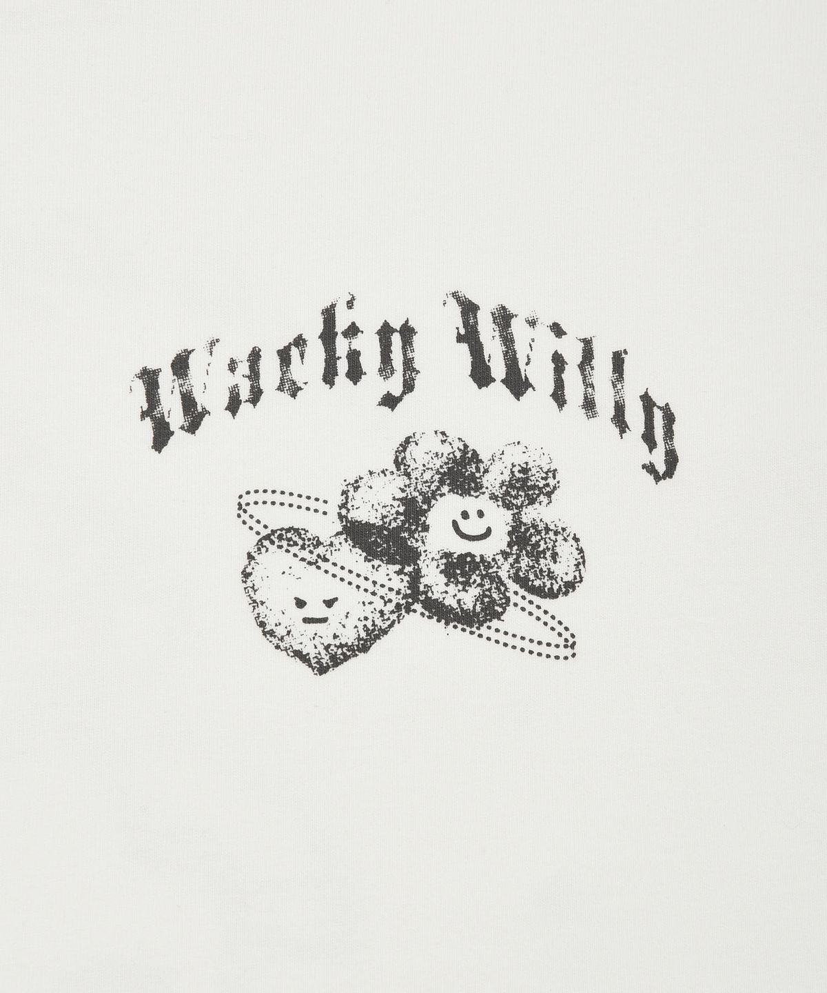 와키윌리(WACKY WILLY) 우먼스 그래픽 롱슬리브 화이트