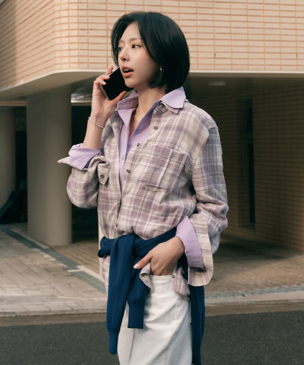 더엣지(THEATG) 멜로우 체크 셔츠