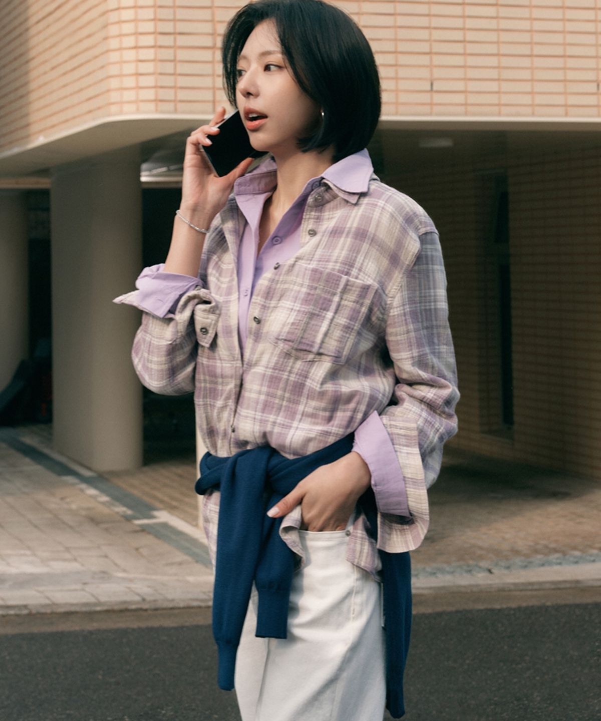 더엣지(THEATG) 멜로우 체크 셔츠