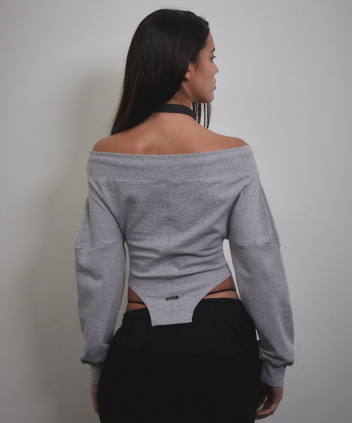 분트(VOONT) Corset Off Shoulder Sweatshirt (GRAY)