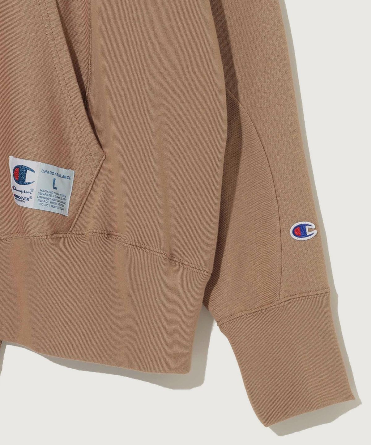 챔피온(CHAMPION) 챔피온 X 언더커버 리버스위브 후드 티셔츠 Beige