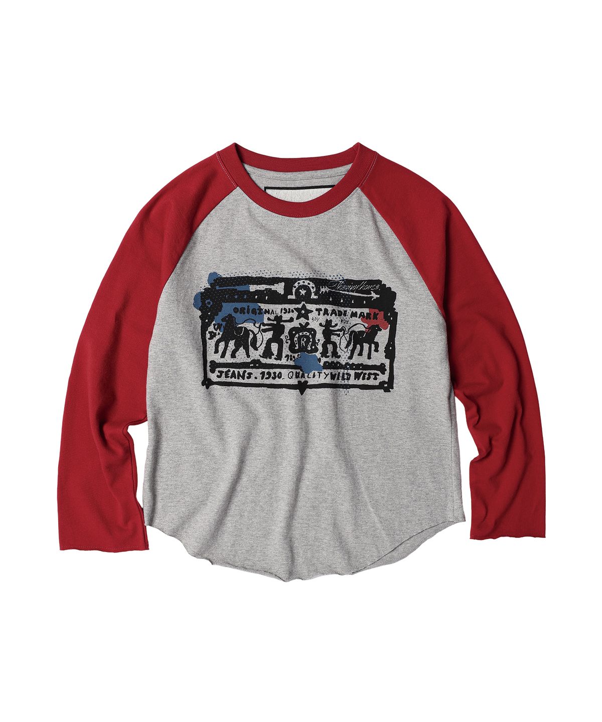 더바이닐하우스(THEVINYLHOUSE) COWBOY PICTOGRAM RAGLAN LS TEE RED