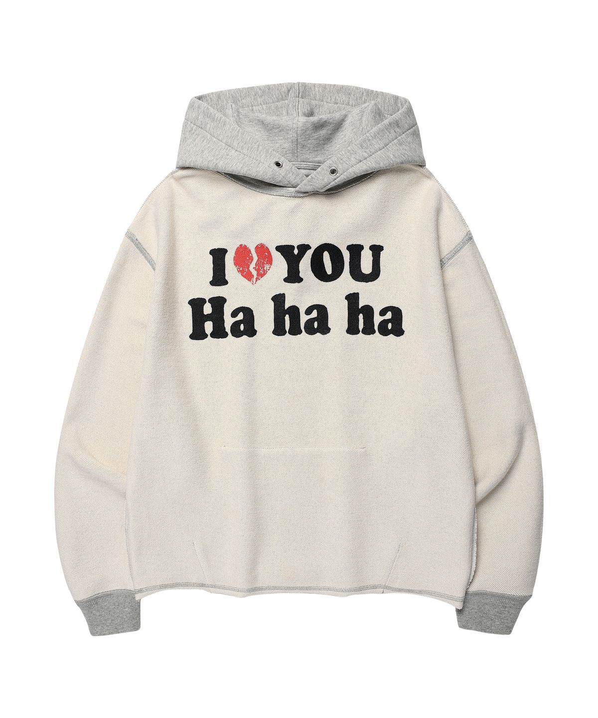 더바이닐하우스(THEVINYLHOUSE) LOVE TWO-WAY HOODIE GREY