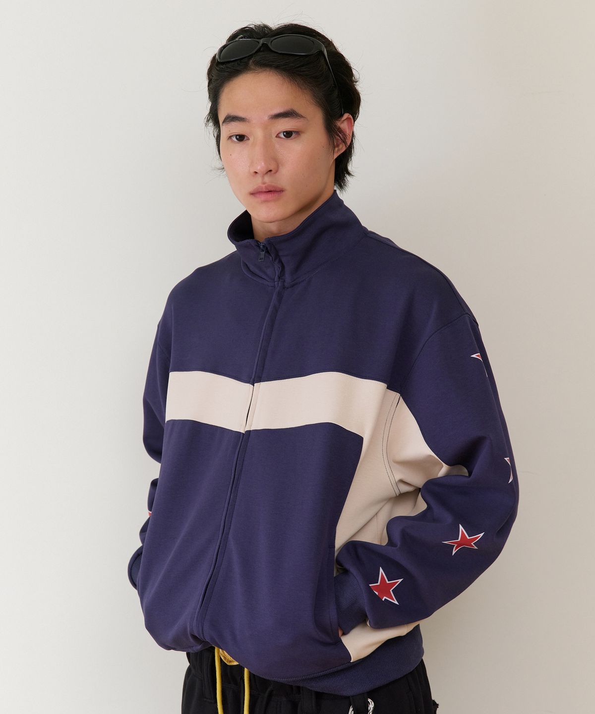 더바이닐하우스(THEVINYLHOUSE) STAR TRACK ZIP-UP NAVY