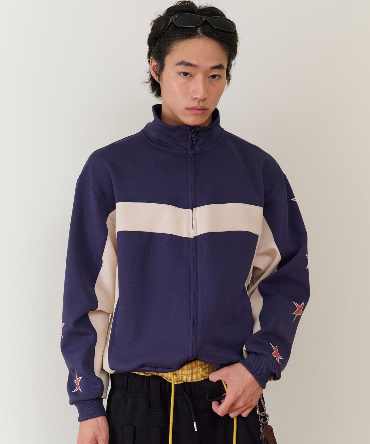 더바이닐하우스(THEVINYLHOUSE) STAR TRACK ZIP-UP NAVY