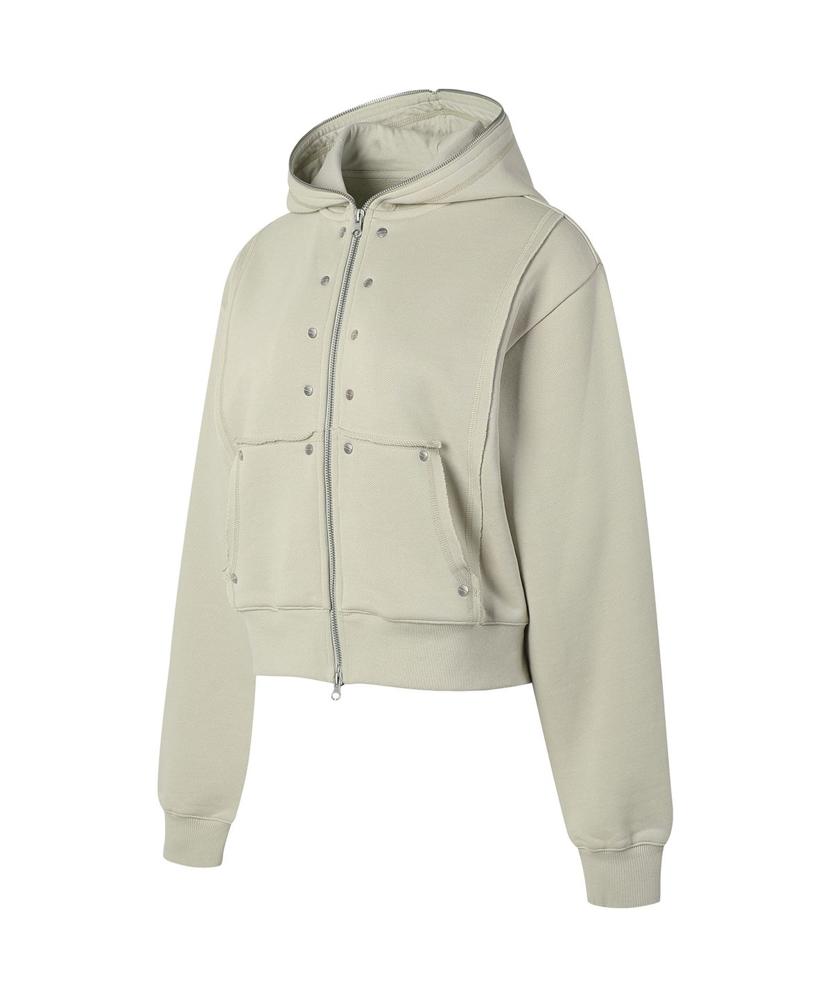 더바이닐하우스(THEVINYLHOUSE) STUDDED FULL ZIP-UP HOODIE (W) BEIGE