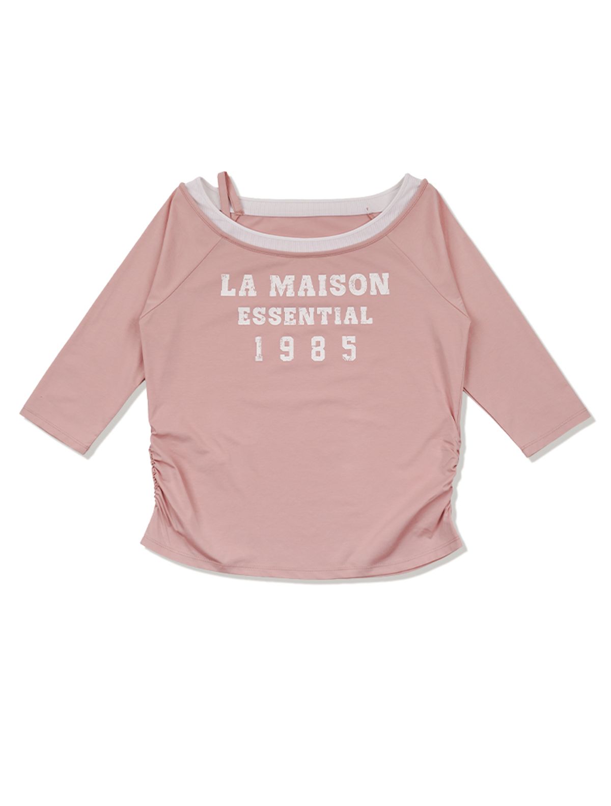 라 메종 스튜디오(LA MAISON STUDIO) LA MAISON ESSENTIAL LAYERED HALF SHOULDER PEACH(FCG1TS851W)