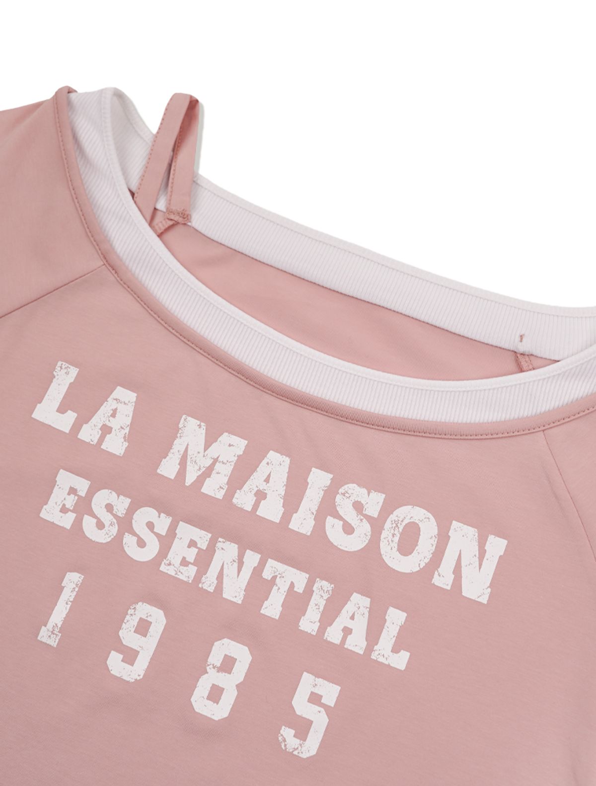 라 메종 스튜디오(LA MAISON STUDIO) LA MAISON ESSENTIAL LAYERED HALF SHOULDER PEACH(FCG1TS851W)