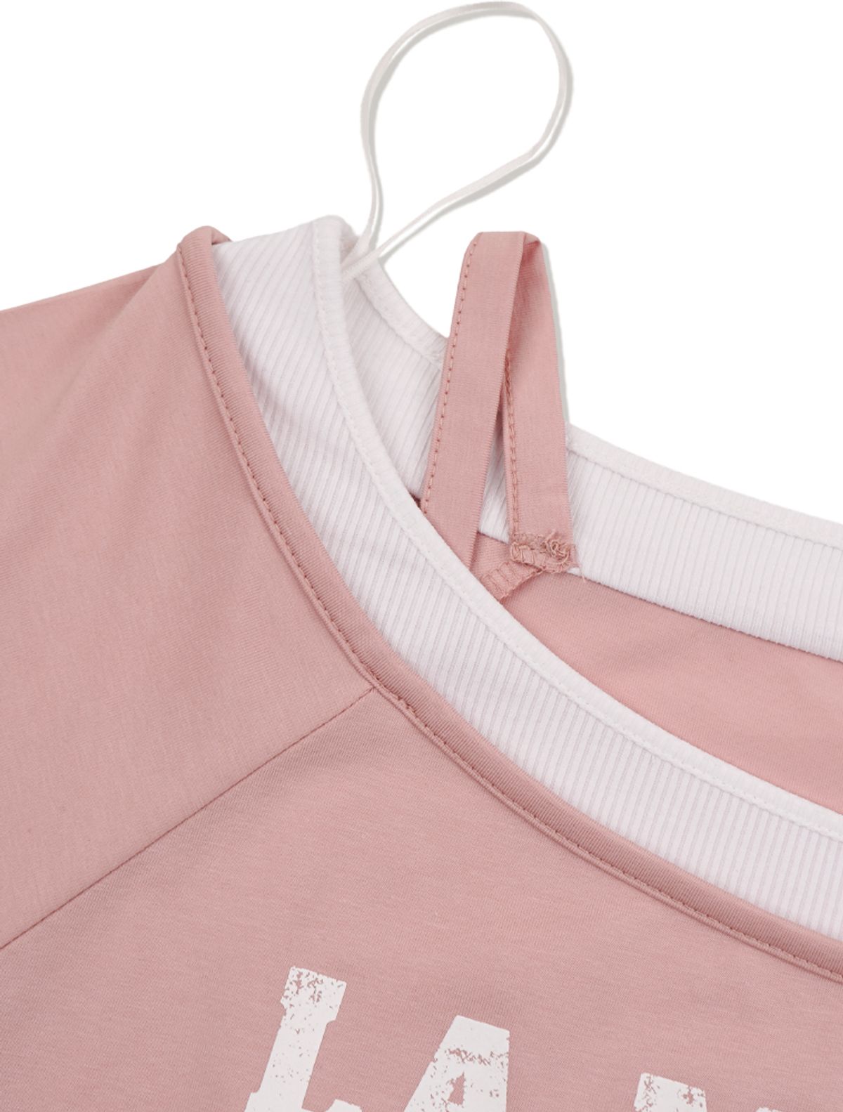 라 메종 스튜디오(LA MAISON STUDIO) LA MAISON ESSENTIAL LAYERED HALF SHOULDER PEACH(FCG1TS851W)