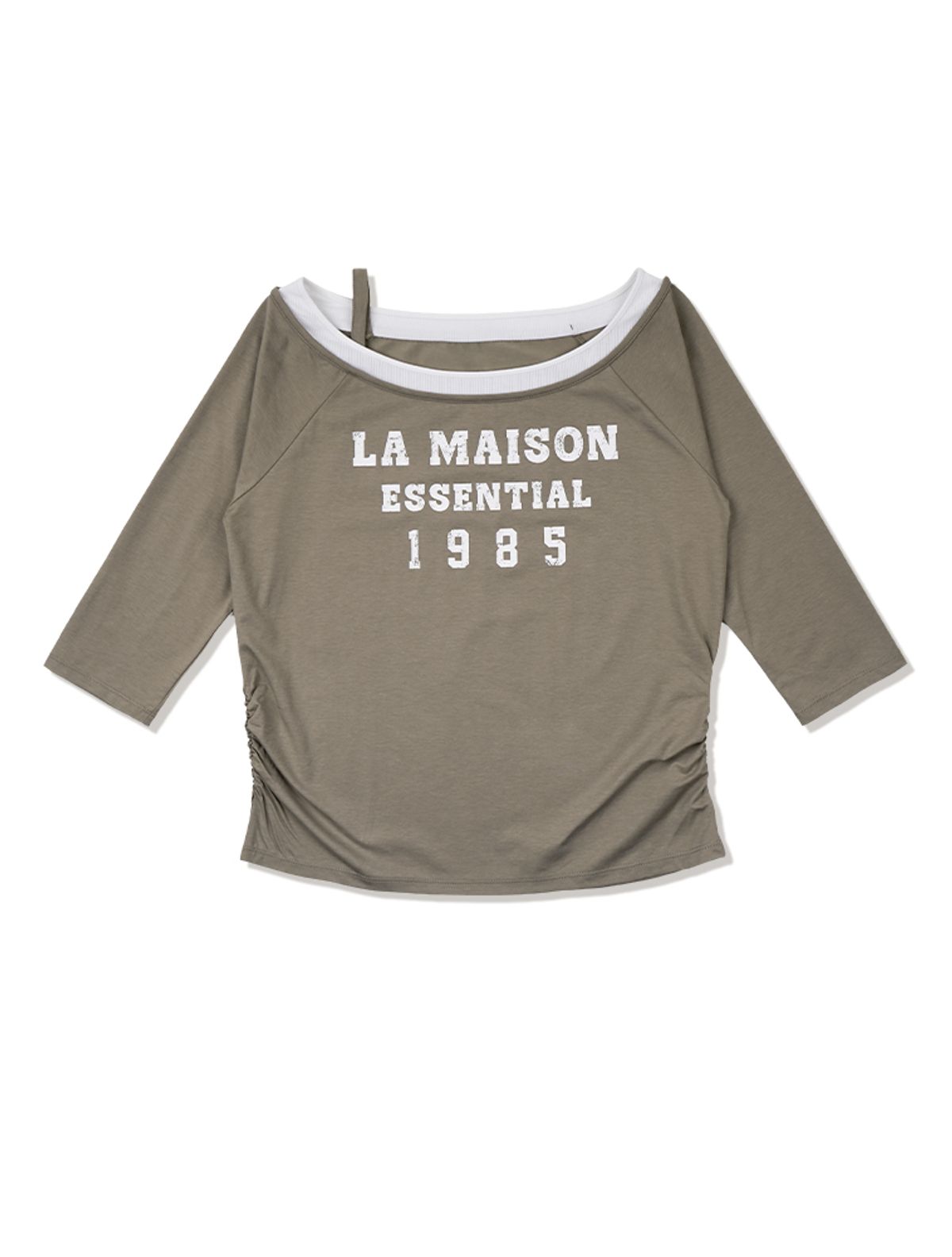 라 메종 스튜디오(LA MAISON STUDIO) LA MAISON ESSENTIAL LAYERED HALF SHOULDER BEIGE(FCG1TS851W)