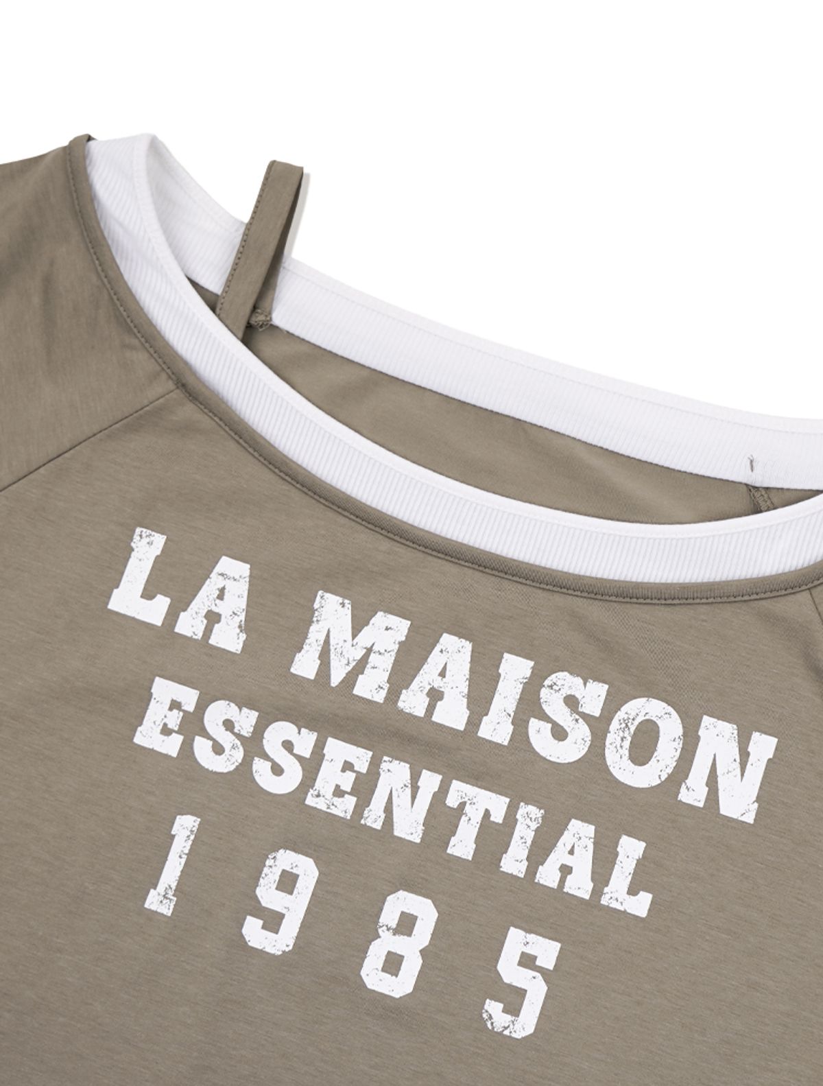라 메종 스튜디오(LA MAISON STUDIO) LA MAISON ESSENTIAL LAYERED HALF SHOULDER BEIGE(FCG1TS851W)