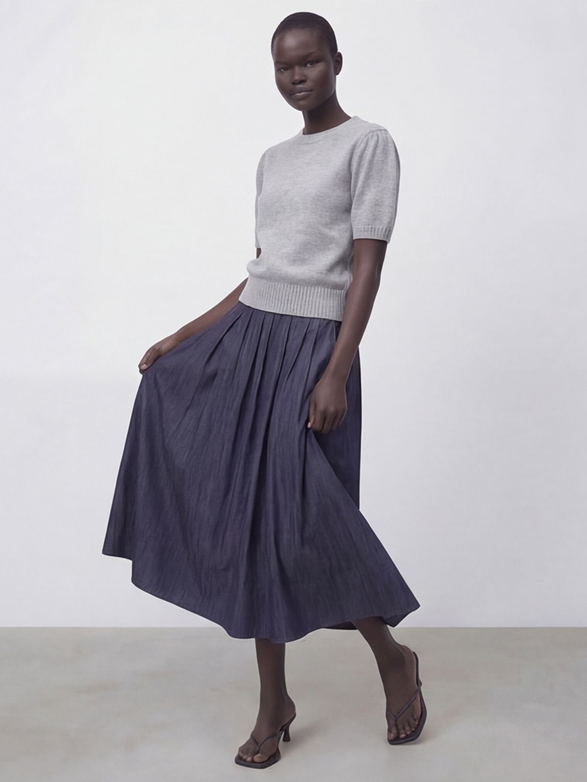 아쿠드(ACUD) Barrel Volume Skirt _Denim