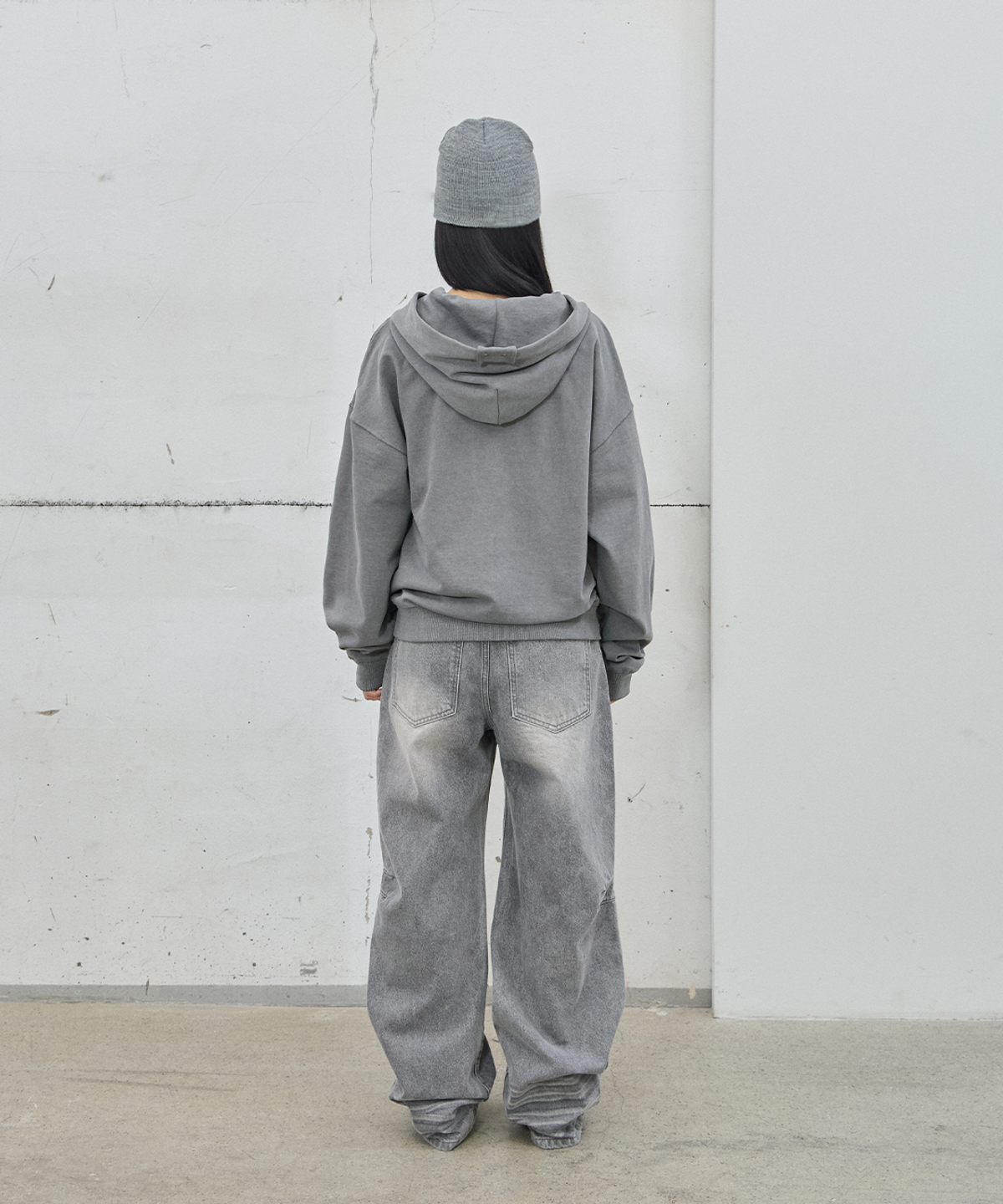 사일프레이(41PRAY) Midnight Horse Zip-up Hoodie / Pig Grey
