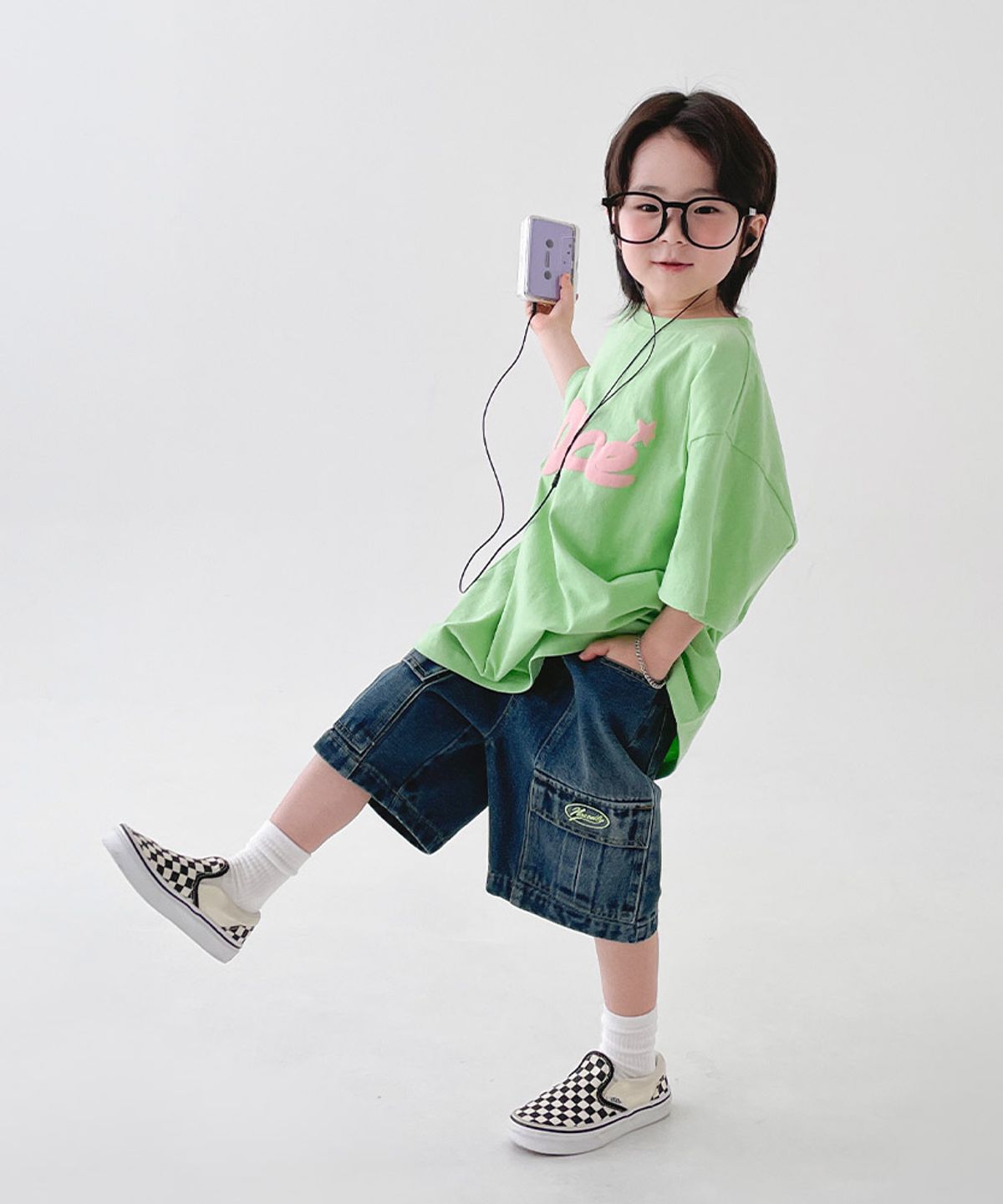 베리클로젯(BERRYCLOSET) 프론트 네온 데님 팬츠