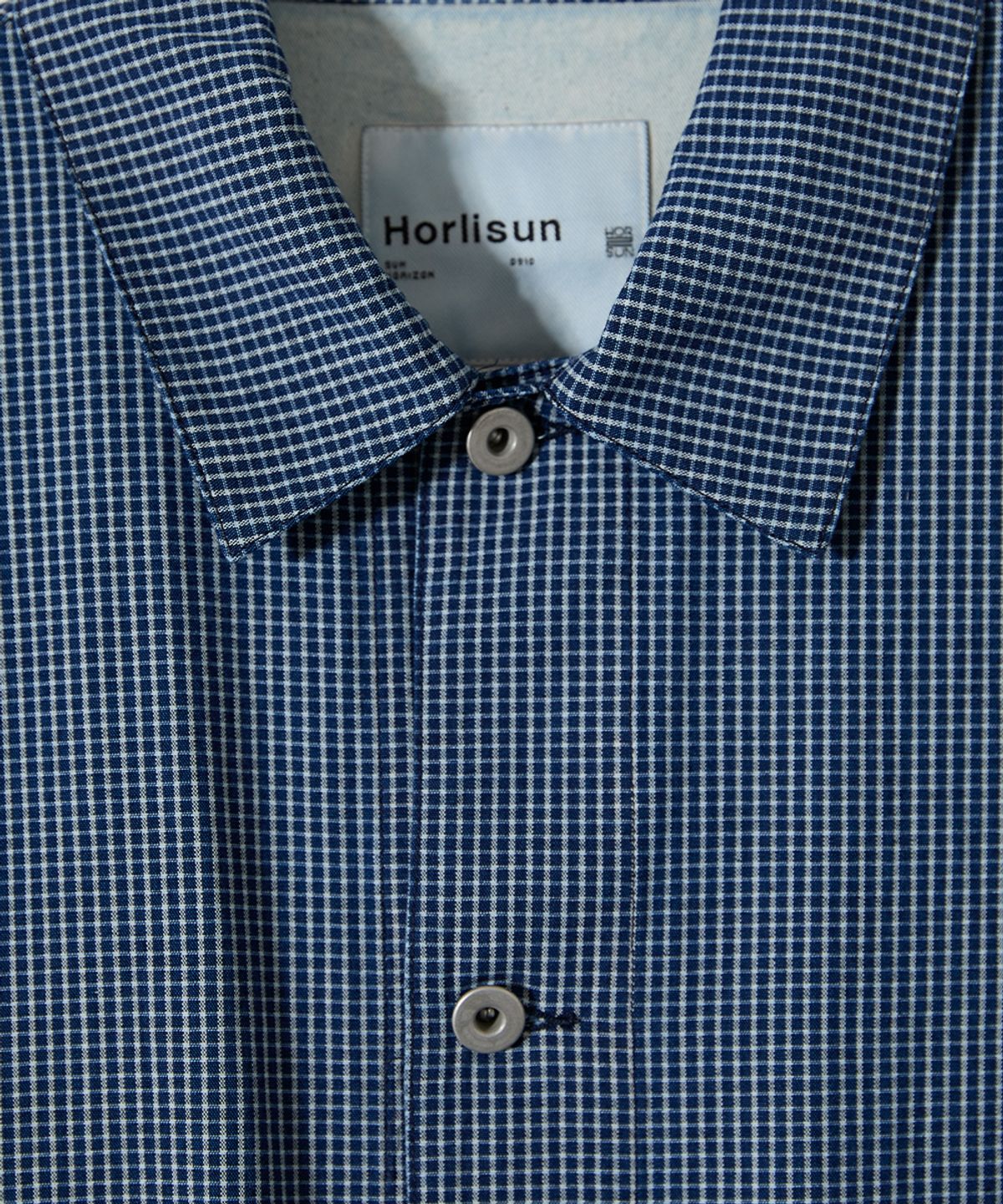 홀리선(HORLISUN) Liverty Denim Check Jacket Navy