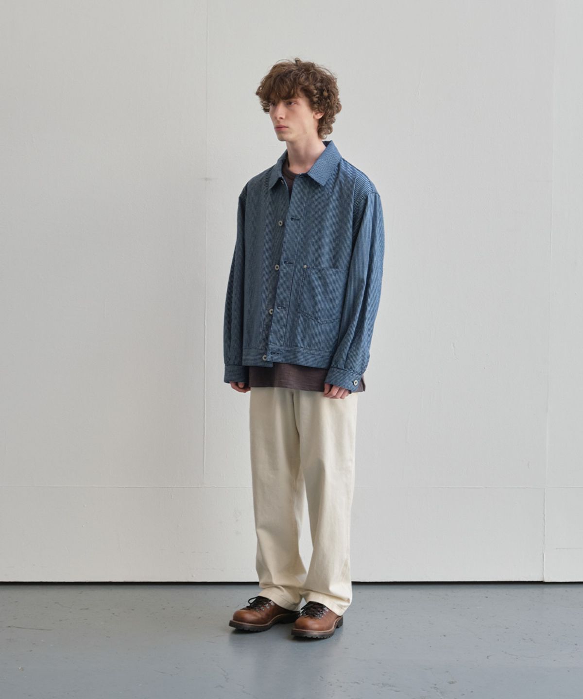 홀리선(HORLISUN) Liverty Denim Check Jacket Navy