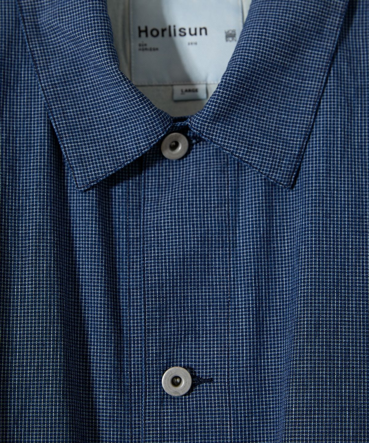 홀리선(HORLISUN) Liverty Denim Small Check Jacket Navy